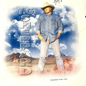 T. G. Sheppard Signed 2004 Concert Vintage Shirt Mens Medium White Country Music